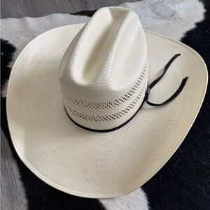 Ariat Cream Cowboy Hat with Black Trim